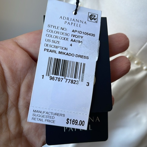 Adrianna Papell ivory pearl Mikado dress size 4 NWT - Picture 5 of 5